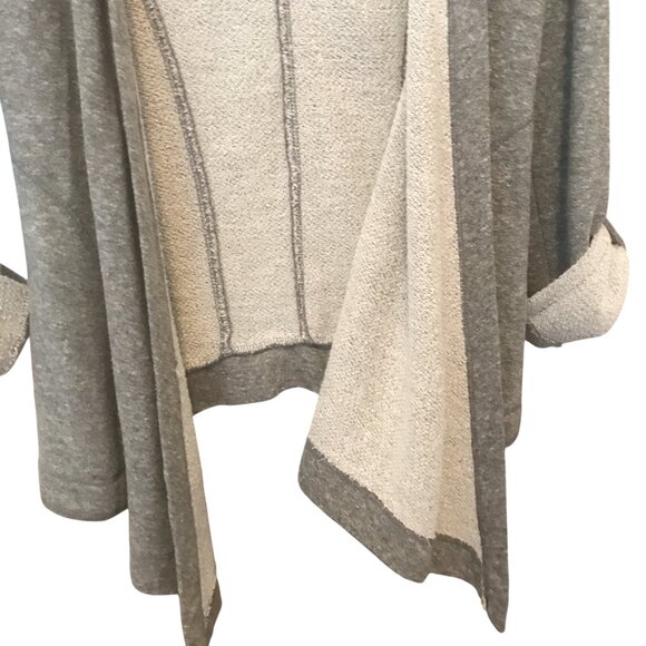 Splendid Heather Gray Open Front Waterfall Lightweight Hoodie Cardigan Size S - Picture 5 of 7